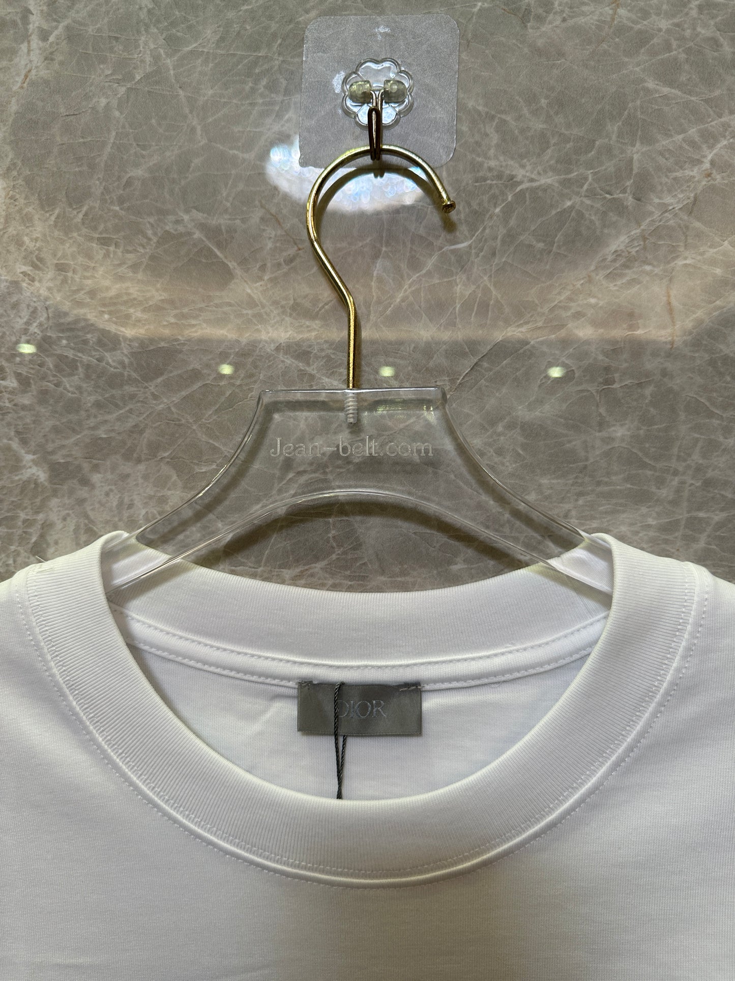 Dior white T-shirt with Distressed Logo Patch