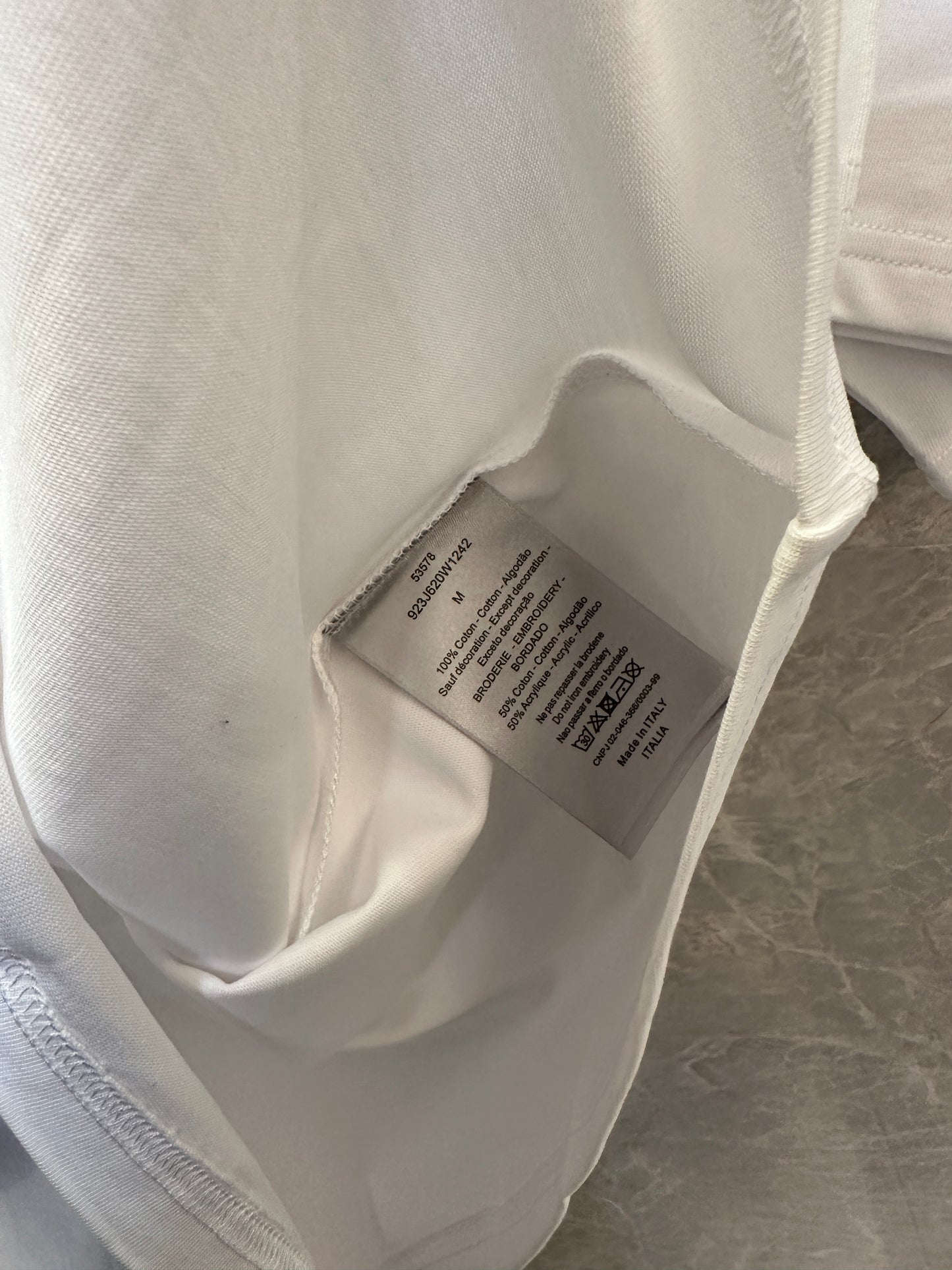 Dior white T-shirt with Distressed Logo Patch