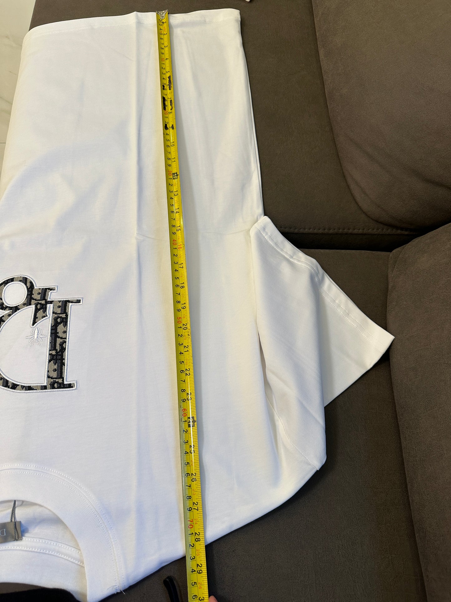 Dior white T-shirt with Distressed Logo Patch
