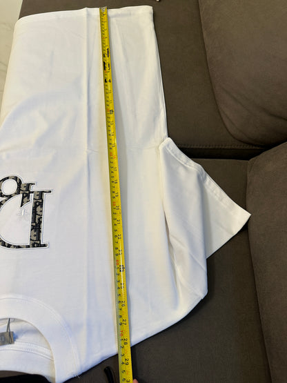 Dior white T-shirt with Distressed Logo Patch