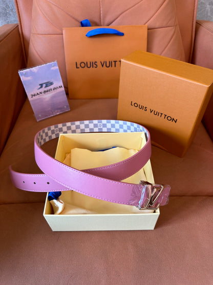 Louis Vuitton Damier Azur Reversible Belt – Pink