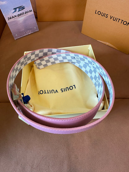 Louis Vuitton Damier Azur Reversible Belt – Pink
