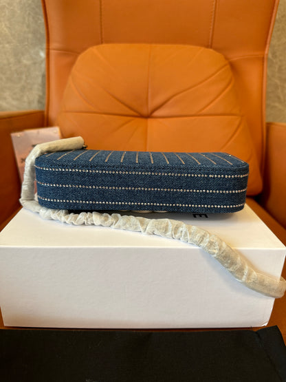 Celine Triomphe Denim Chain Shoulder Bag