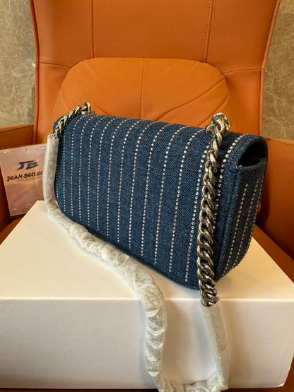 Celine Triomphe Denim Chain Shoulder Bag