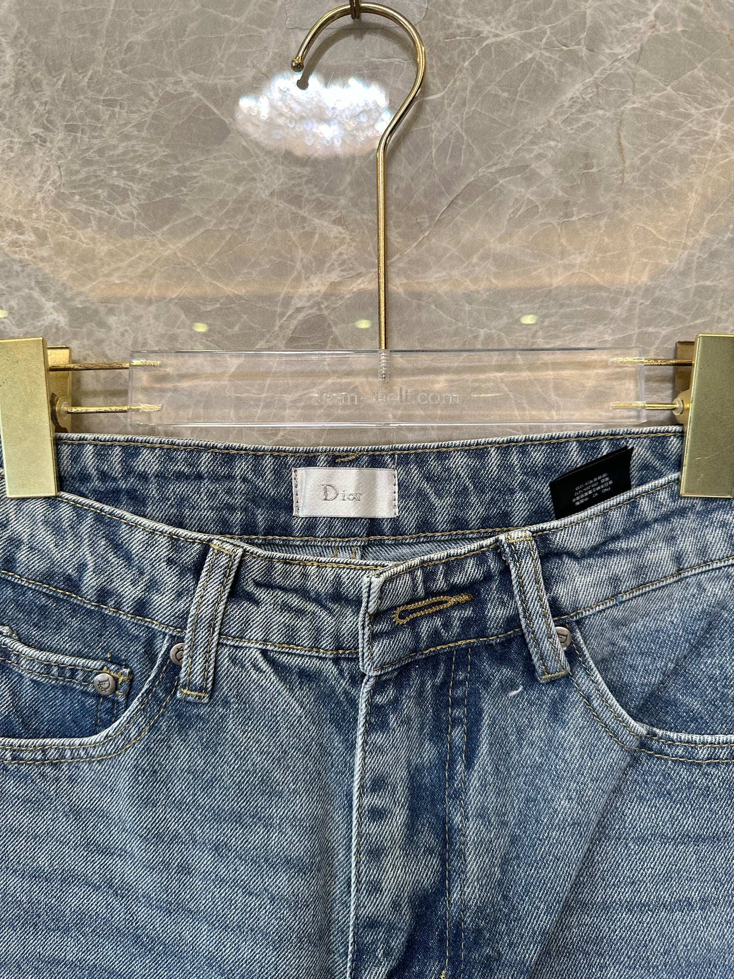 Christian Dior 1947 Embroidered Straight-Leg Denim Jeans – Vintage Blue