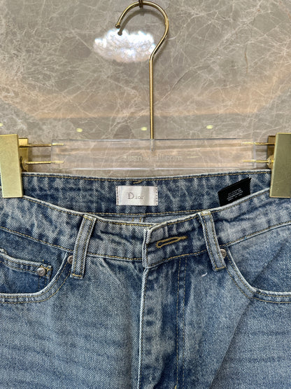 Christian Dior 1947 Embroidered Straight-Leg Denim Jeans – Vintage Blue