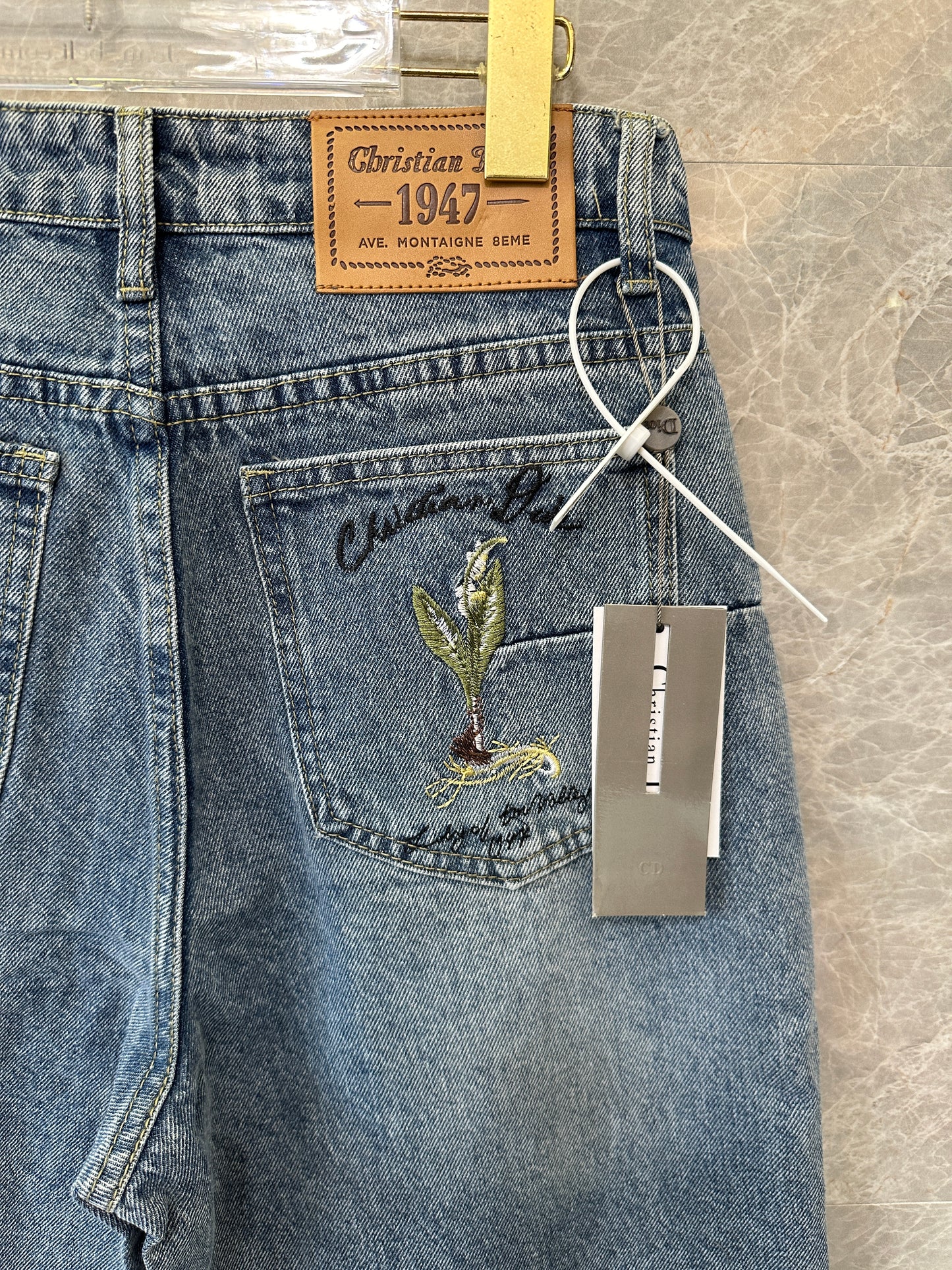 Christian Dior 1947 Embroidered Straight-Leg Denim Jeans – Vintage Blue