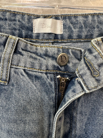 Christian Dior 1947 Embroidered Straight-Leg Denim Jeans – Vintage Blue