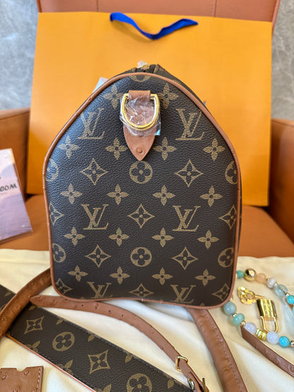 Bolsa de viaje Louis Vuitton Keepall Bandoulière de lona con monograma