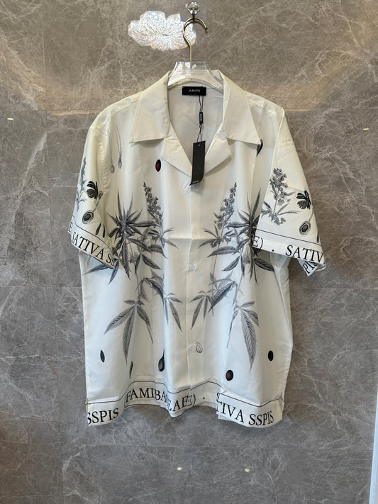 Amiri Botanical Print Short Sleeve Shirt