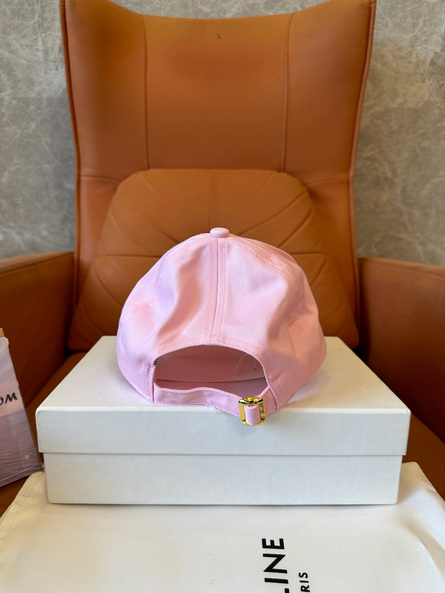 Boné de Baseball Rosa Celine Paris com Bordado