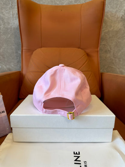 Boné de Baseball Rosa Celine Paris com Bordado