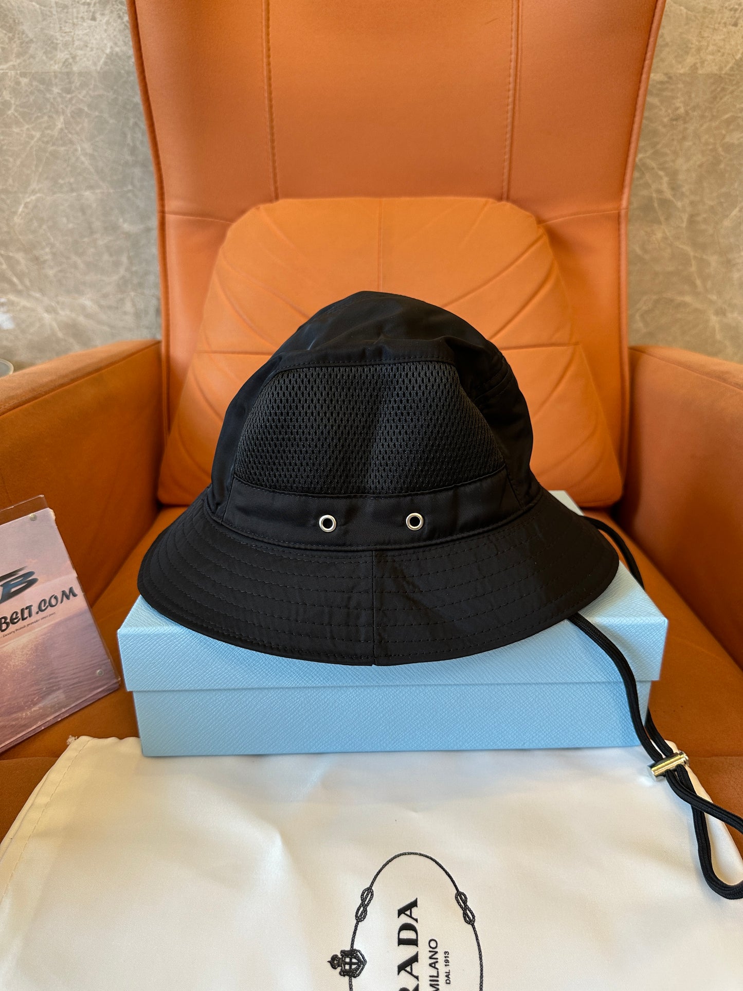 Prada Re-Nylon Mesh Panel Bucket Hat