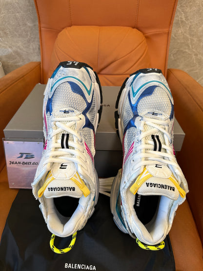 Balenciaga Runner Sneakers – Multicolor Mesh & Leather Distressed
