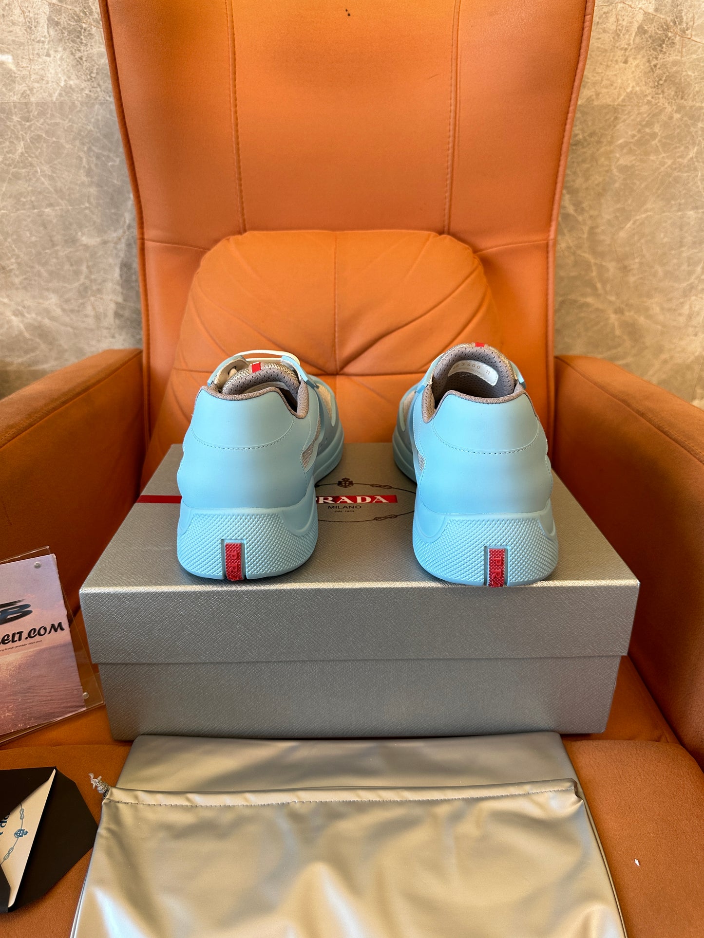 Prada America's Cup Sneakers – Powder Blue Leather