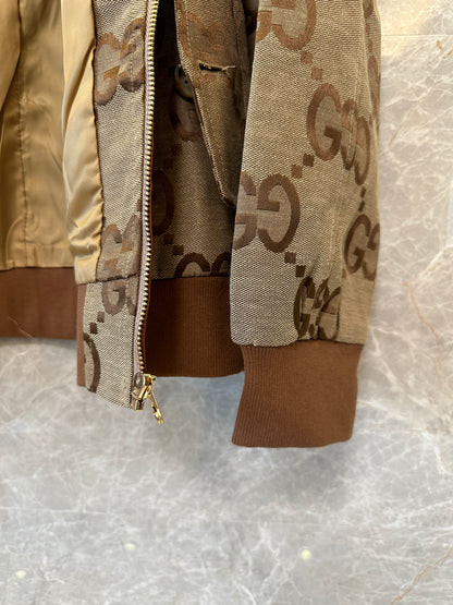 Gucci signature GG Monogram Brown Track Jacket