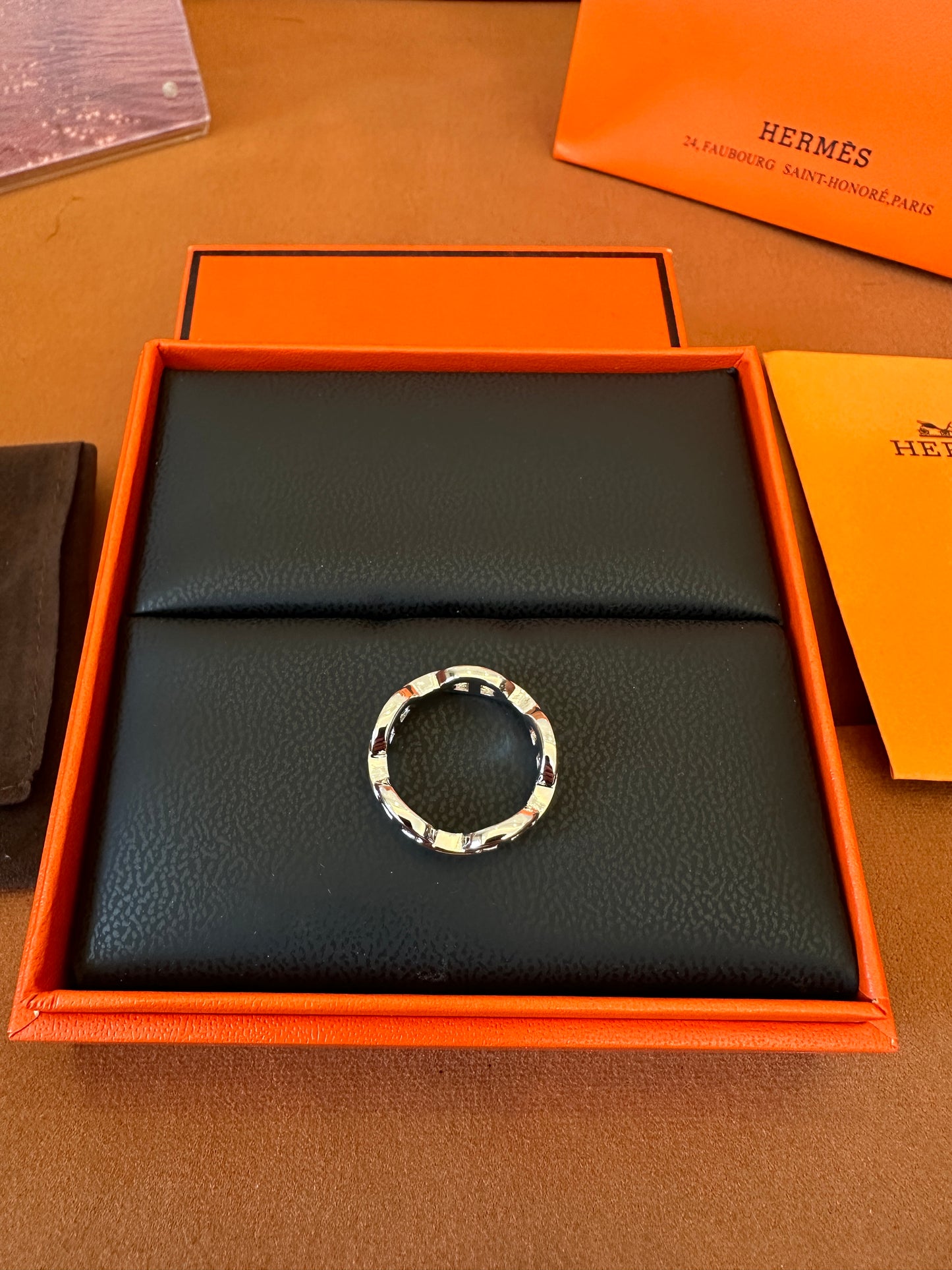 Hermès Chaine d’Ancre Enchaînée Silver Ring