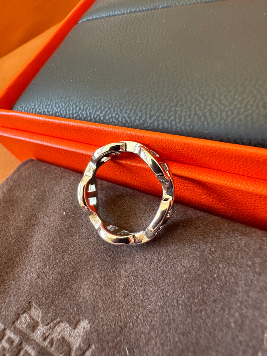 Hermès Chaine d’Ancre Enchaînée Silver Ring