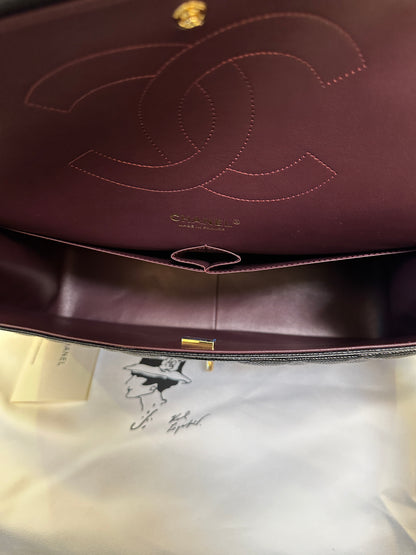 Chanel Classic Flap Bag Black Caviar Leather with Gold Hardware