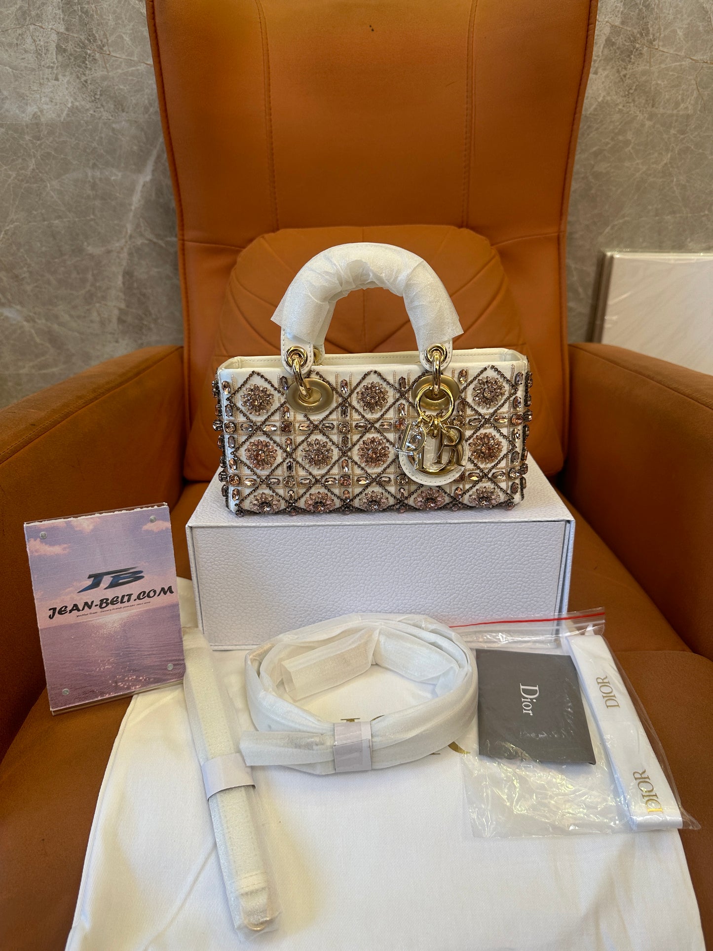 Dior Lady Dior Mini Beaded Embroidery Bag