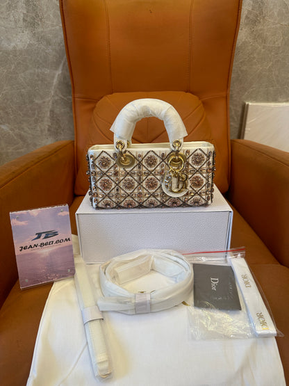 Dior Lady Dior Mini Beaded Embroidery Bag