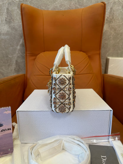 Dior Lady Dior Mini Beaded Embroidery Bag