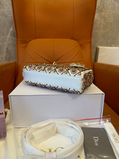 Dior Lady Dior Mini Beaded Embroidery Bag