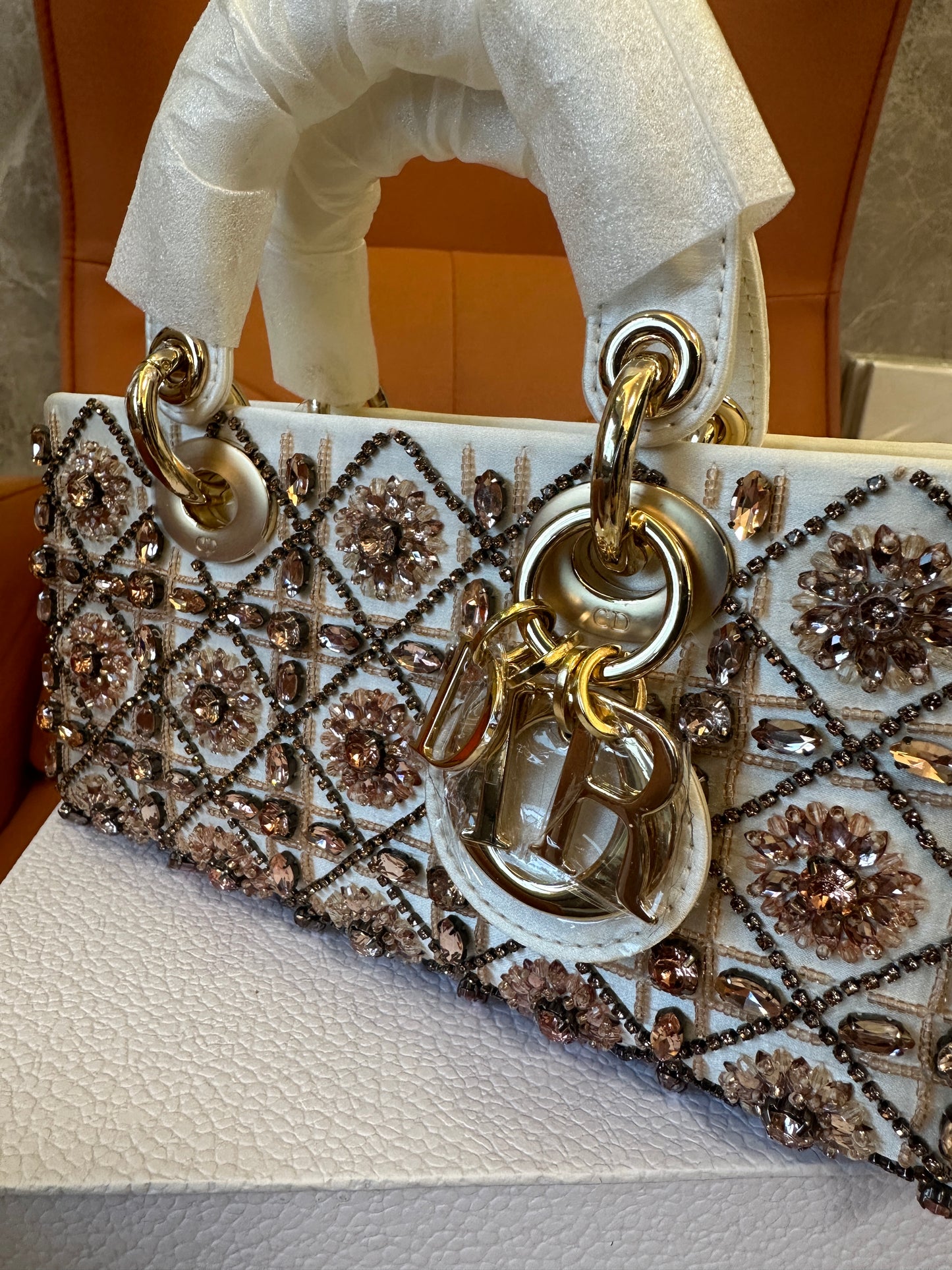 Dior Lady Dior Mini Beaded Embroidery Bag