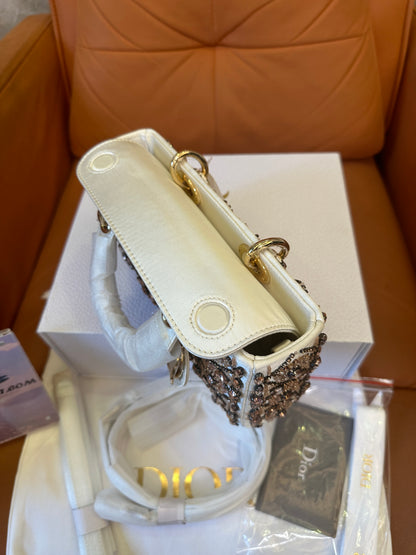 Dior Lady Dior Mini Beaded Embroidery Bag