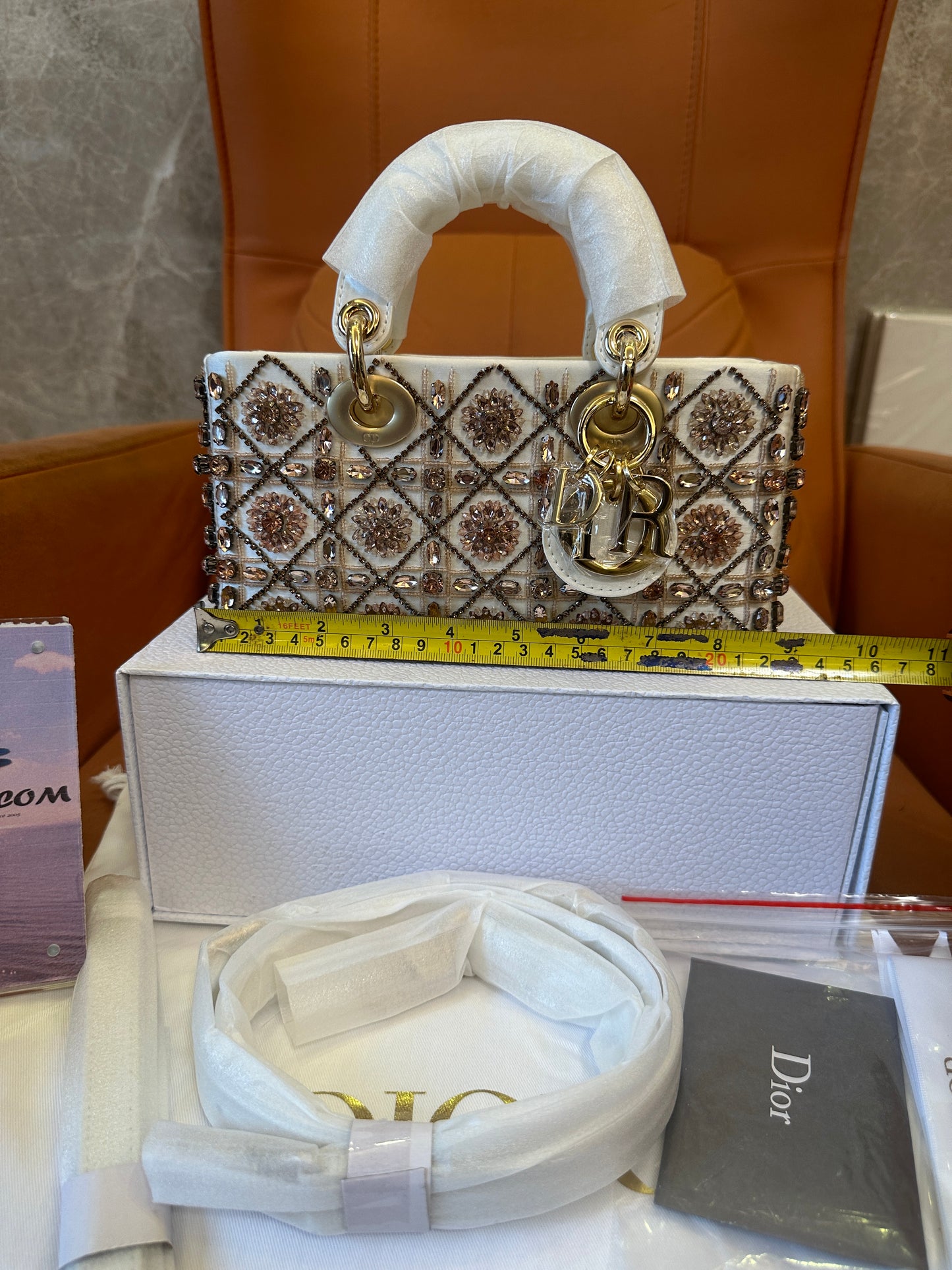 Dior Lady Dior Mini Beaded Embroidery Bag