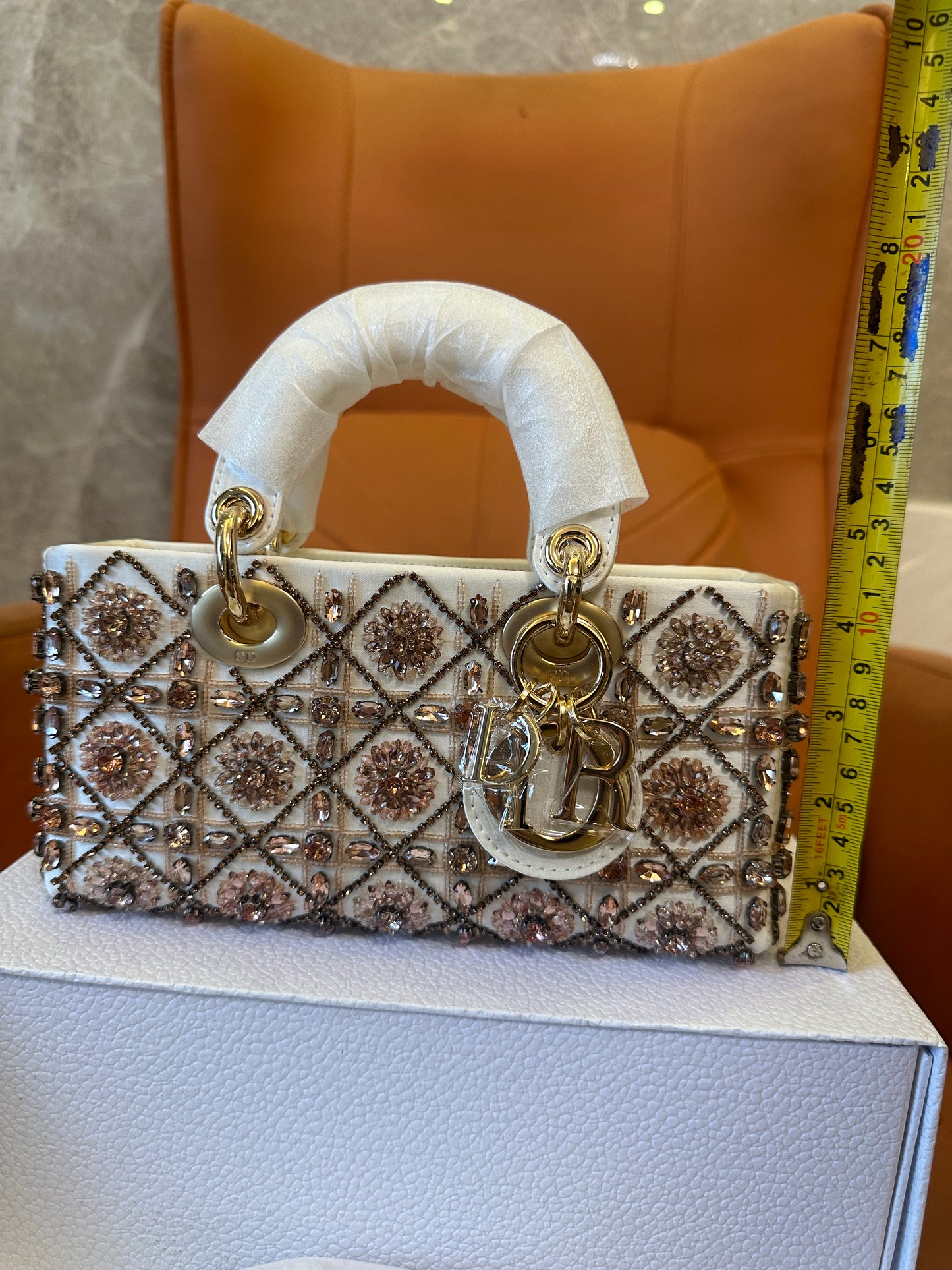 Dior Lady Dior Mini Beaded Embroidery Bag