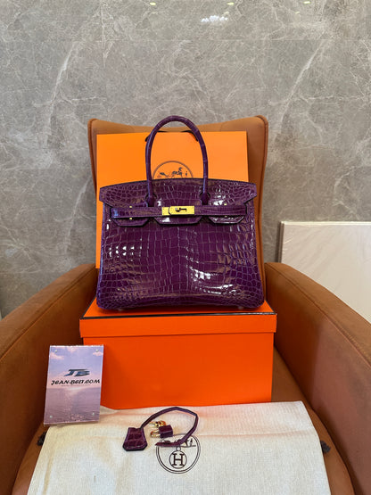 [Full Handmade]Hermès Birkin Crocodile Leather Top Handle Bag