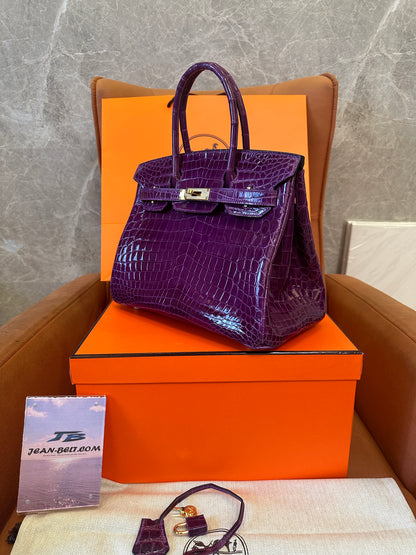 [Full Handmade]Hermès Birkin Crocodile Leather Top Handle Bag