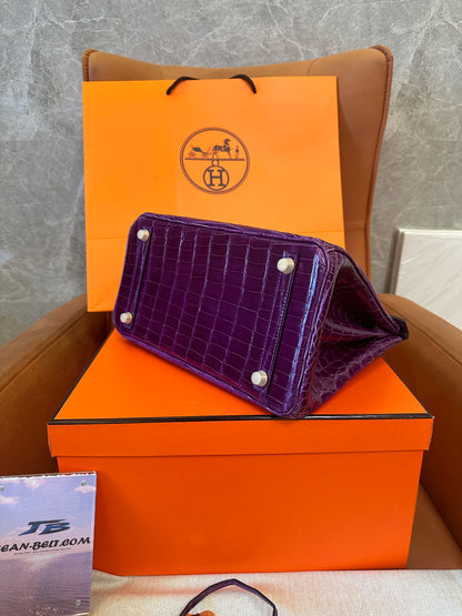 [Full Handmade]Hermès Birkin Crocodile Leather Top Handle Bag