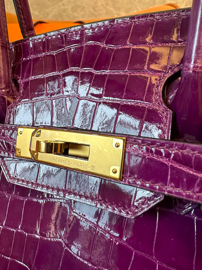 [Full Handmade]Hermès Birkin Crocodile Leather Top Handle Bag