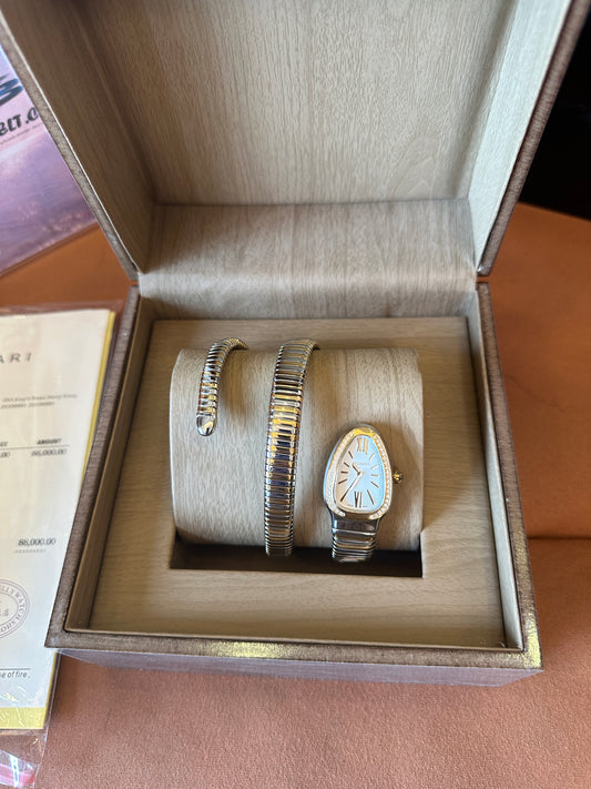 Bvlgari Serpenti Tubogas Diamond Bezel Watch – Two-Coil Bracelet