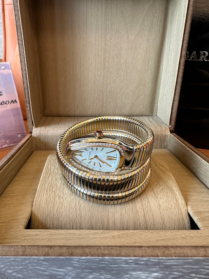 Bvlgari Serpenti Tubogas Diamond Bezel Watch – Two-Coil Bracelet