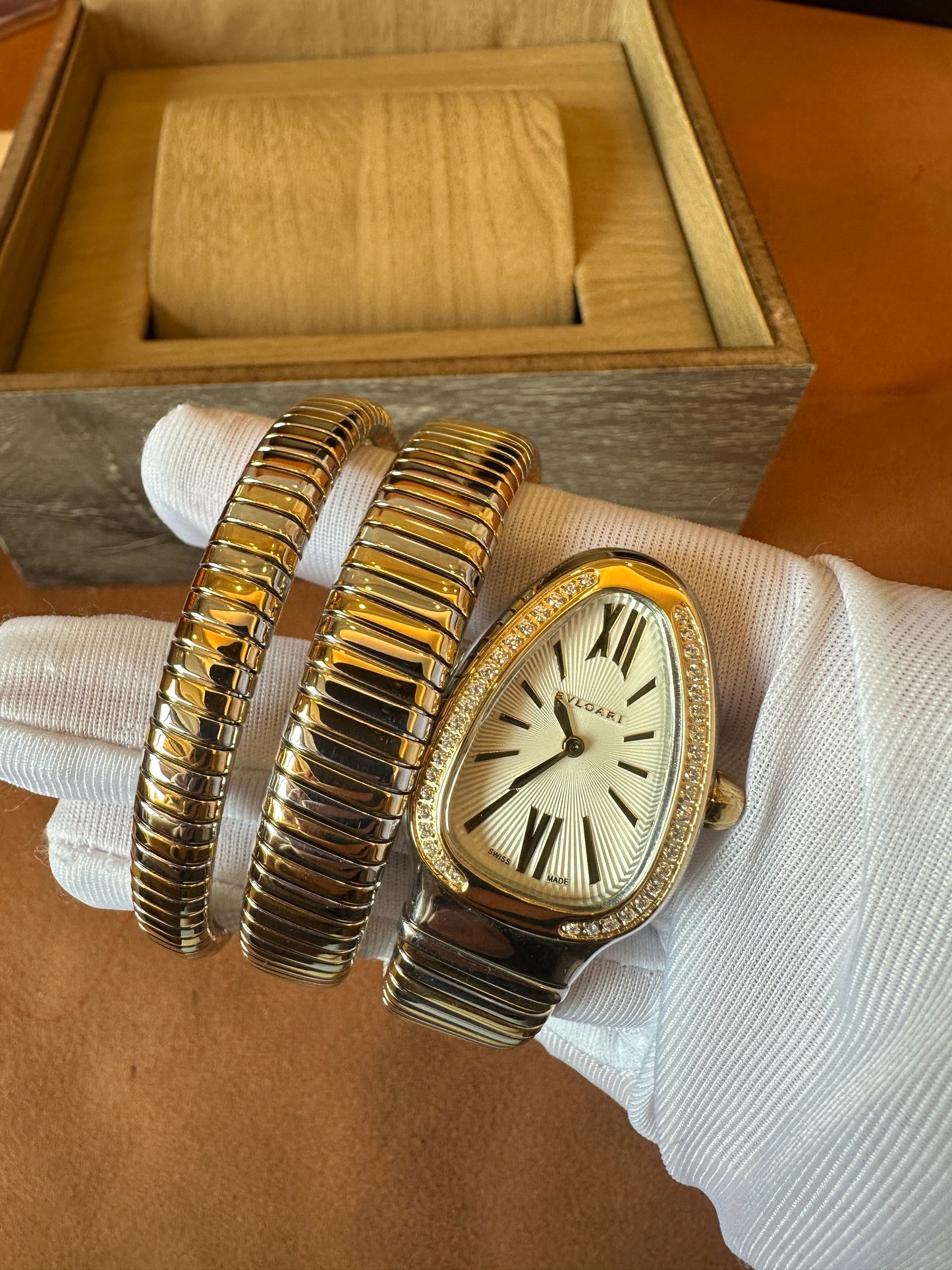 Bvlgari Serpenti Tubogas Diamond Bezel Watch – Two-Coil Bracelet