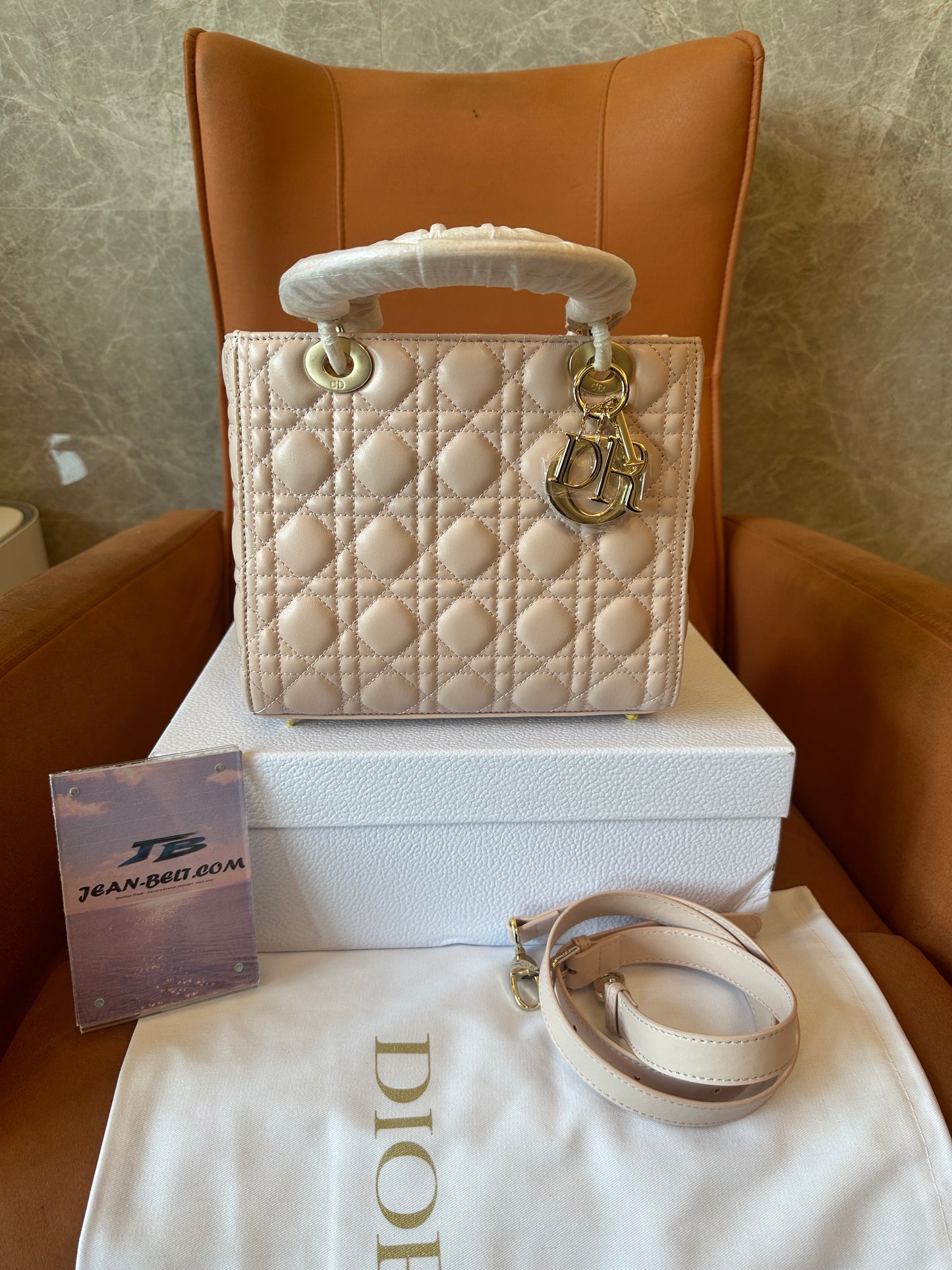 Dior Lady Dior Cannage Quilted Leather Handbag