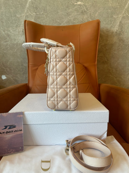 Dior Lady Dior Cannage Quilted Leather Handbag