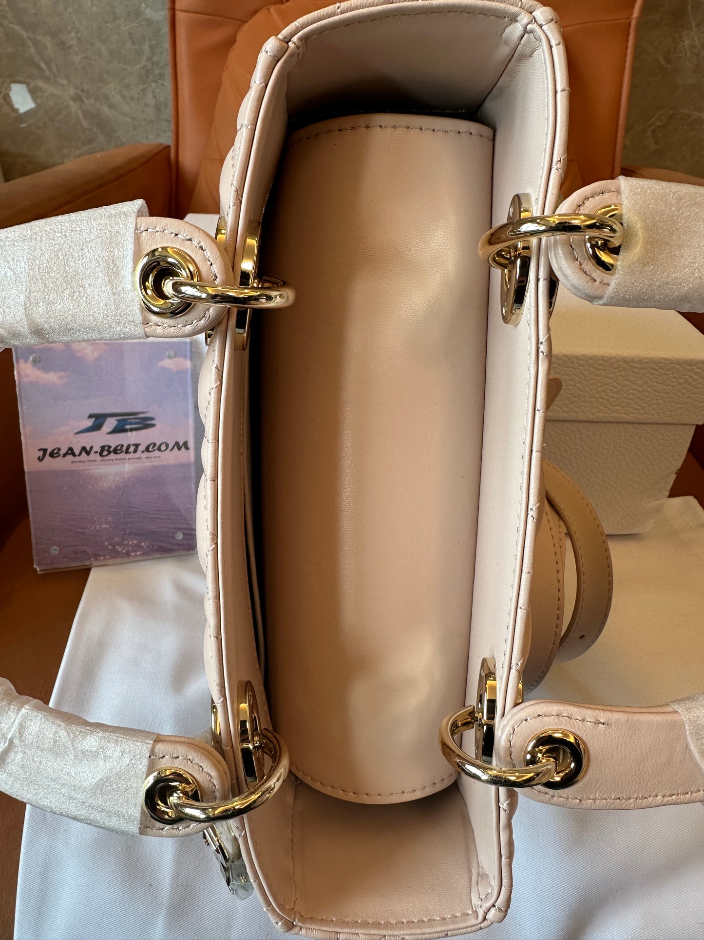 Dior Lady Dior Cannage Quilted Leather Handbag