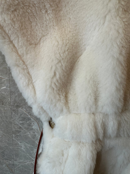 Max Mara Ivory Belted Sleeveless Vest