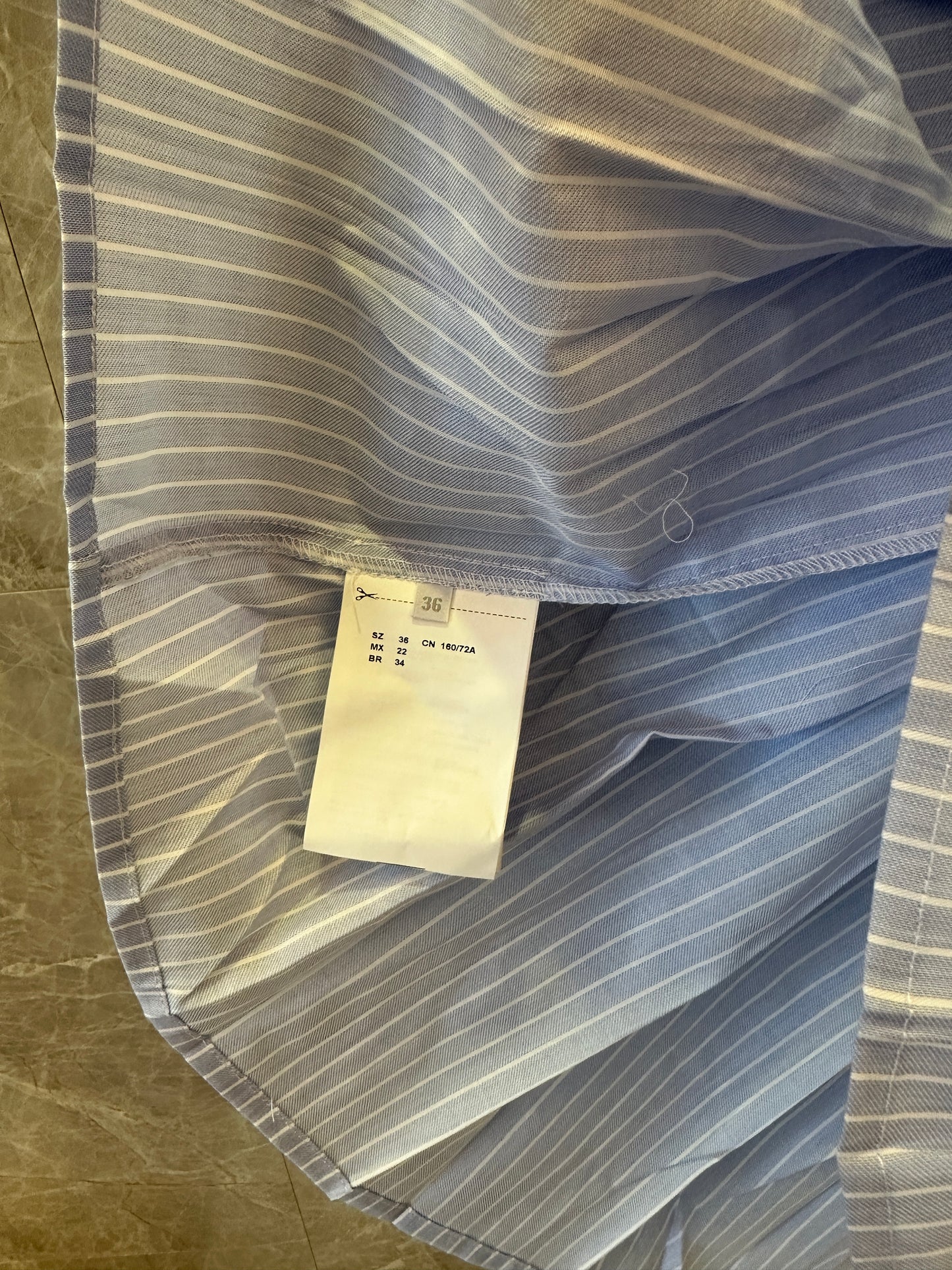 Miu Miu Striped Shirt Dress with Wool Collar