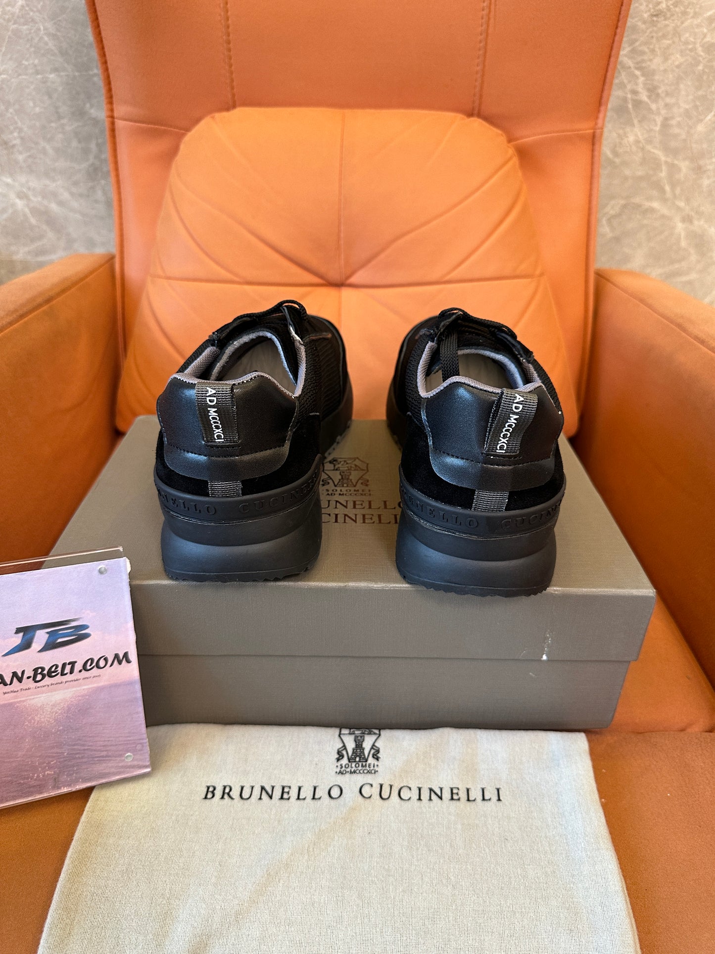 Brunello Cucinelli Black Suede and Mesh Sneakers