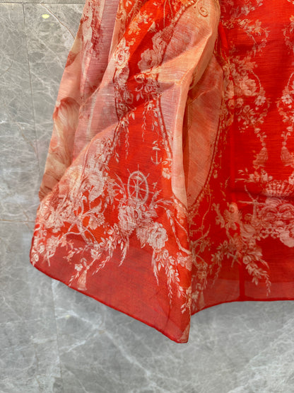 Zimmermann Lace-Up Bodice Mini Dress in Red