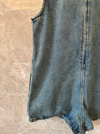 Prada Denim Playsuit with Zip Detail