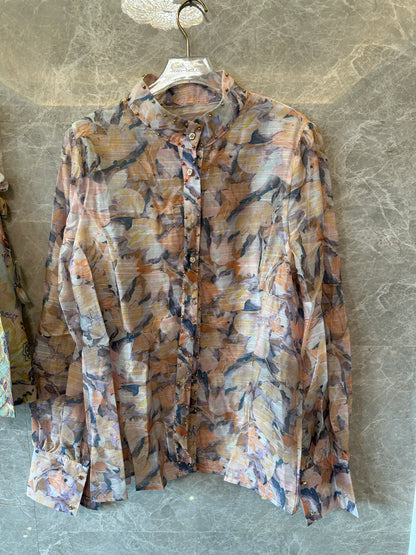 Zimmermann Printed Blouse & Skirt Two-Piece Set