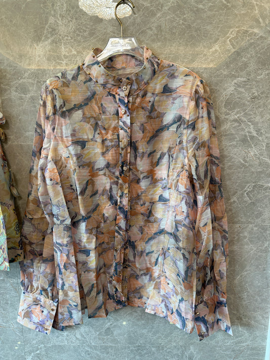 Zimmermann Printed Blouse & Skirt Two-Piece Set