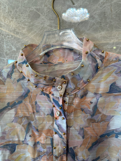 Zimmermann Printed Blouse & Skirt Two-Piece Set