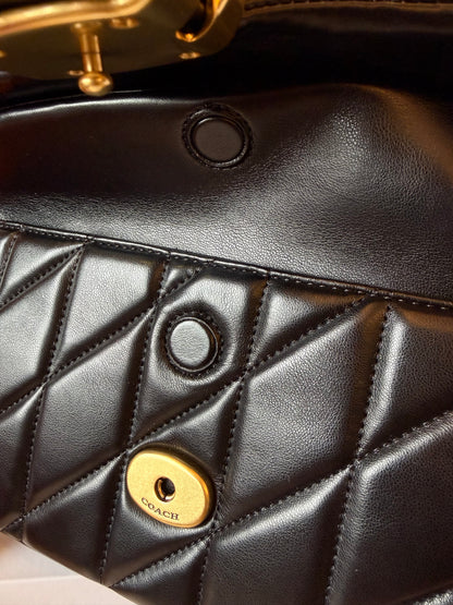 Coach Tabby Quilted Shoulder Bag Black Leather
